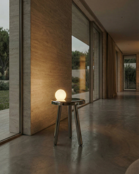 Alby small table with light Design by Matteo Fiorini